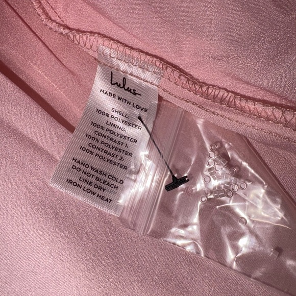 Lulus NWT Size XL Darling Composure Pink Jacquard Sequin Tie Strap Mini Dress - Picture 7 of 9